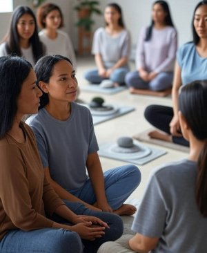 Exercices de pleine conscience chez les femmes 